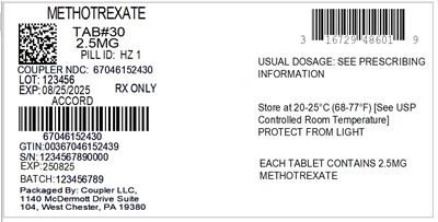 Label (16729 Methotrexate 2.5mg 67046 1524 30)